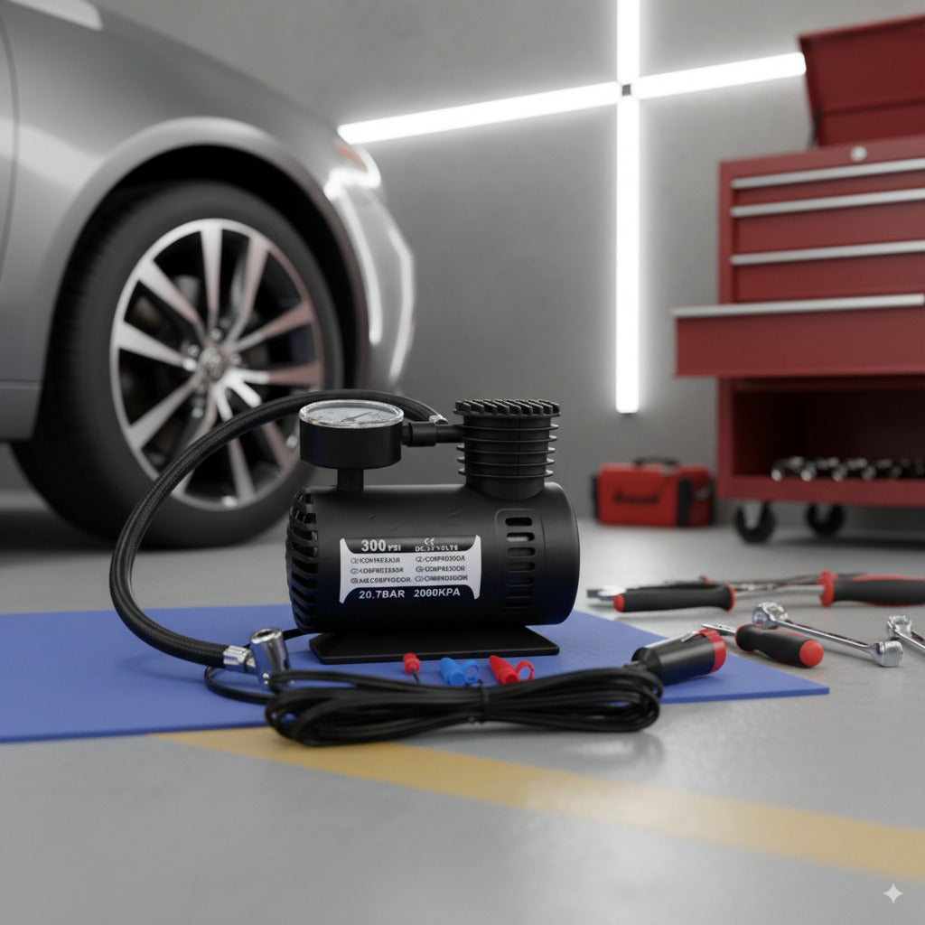 Compresor de Aire Portátil 300 PSI – Tu aliado en la carretera