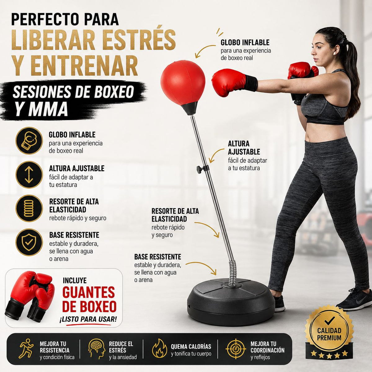 Set de Boxeo con Pera: Libera tu estrés y mejora tus reflejos
