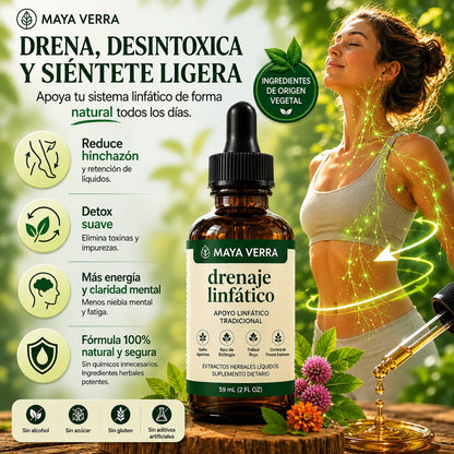 Gotas de Drenaje Linfático Maya Verra: Reduce la hinchazón y baja de peso en 4 semanas