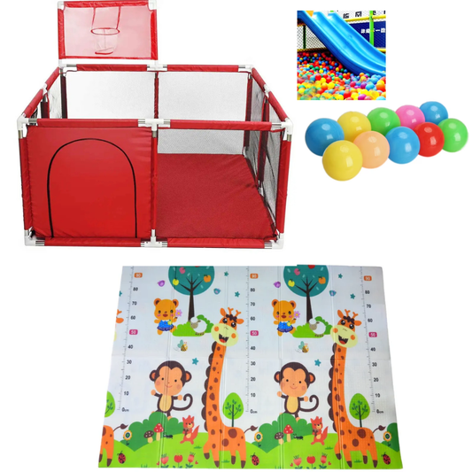 Corral Para Bebés con Tapete y Pelotas