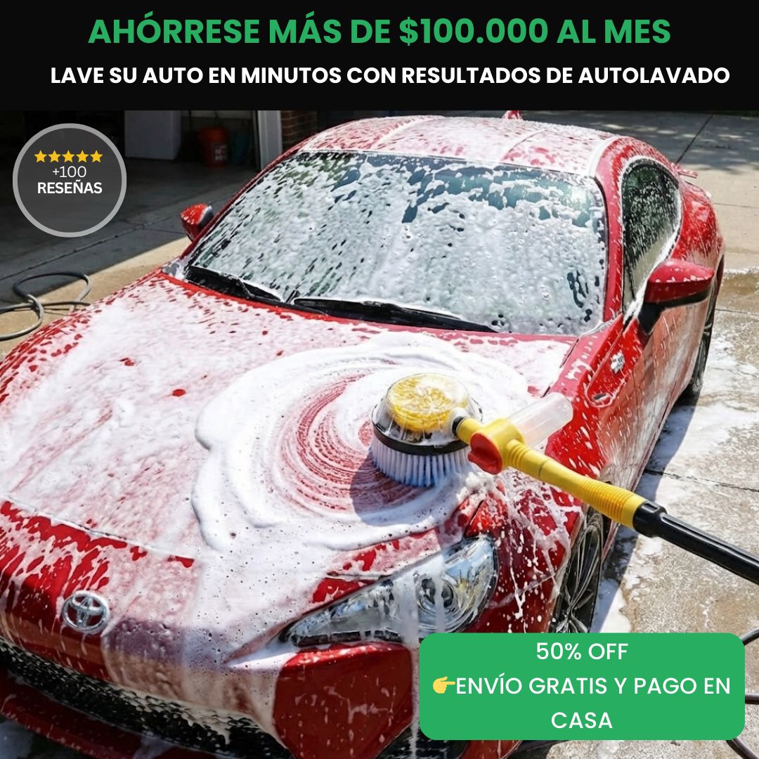 Cepillo Giratorio Pro-Wash 360°: Lava tu carro como un profesional