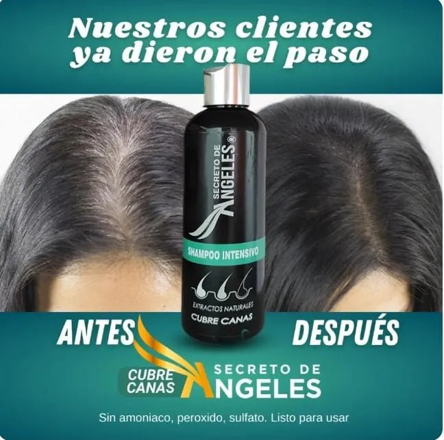 Shampoo Cubre Canas Secreto de Ángeles® – Restauración capilar con biotecnología activa + 2 obsequios