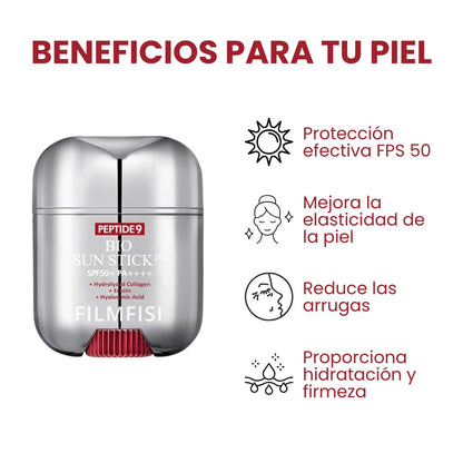 Peptide 9 Bio Sun Stick — El secreto coreano contra el envejecimiento y el sol