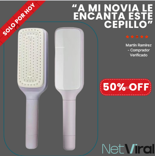 Cepillo Inteligente Desenredante® - Auto-Limpieza y Masaje Capilar