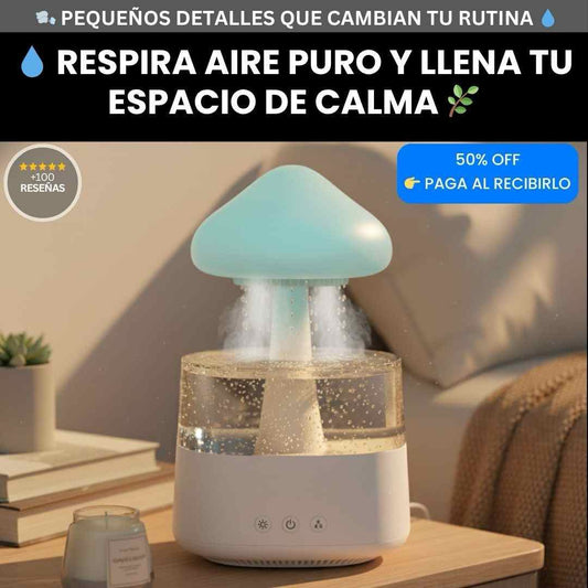 Humidificador hongo + luz LED 7 colores — Mejora, alivia y descansa