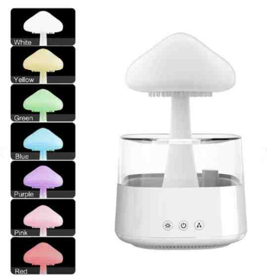Humidificador hongo + luz LED 7 colores — Mejora, alivia y descansa