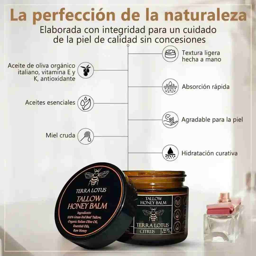 Terra Lotus Skin Revival Balm – Bálsamo nutritivo de tallow y miel para restaurar tu piel