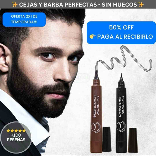 Suake™ 4-Tip Brow Pen 2X1 — Cejas y Barba Perfectas