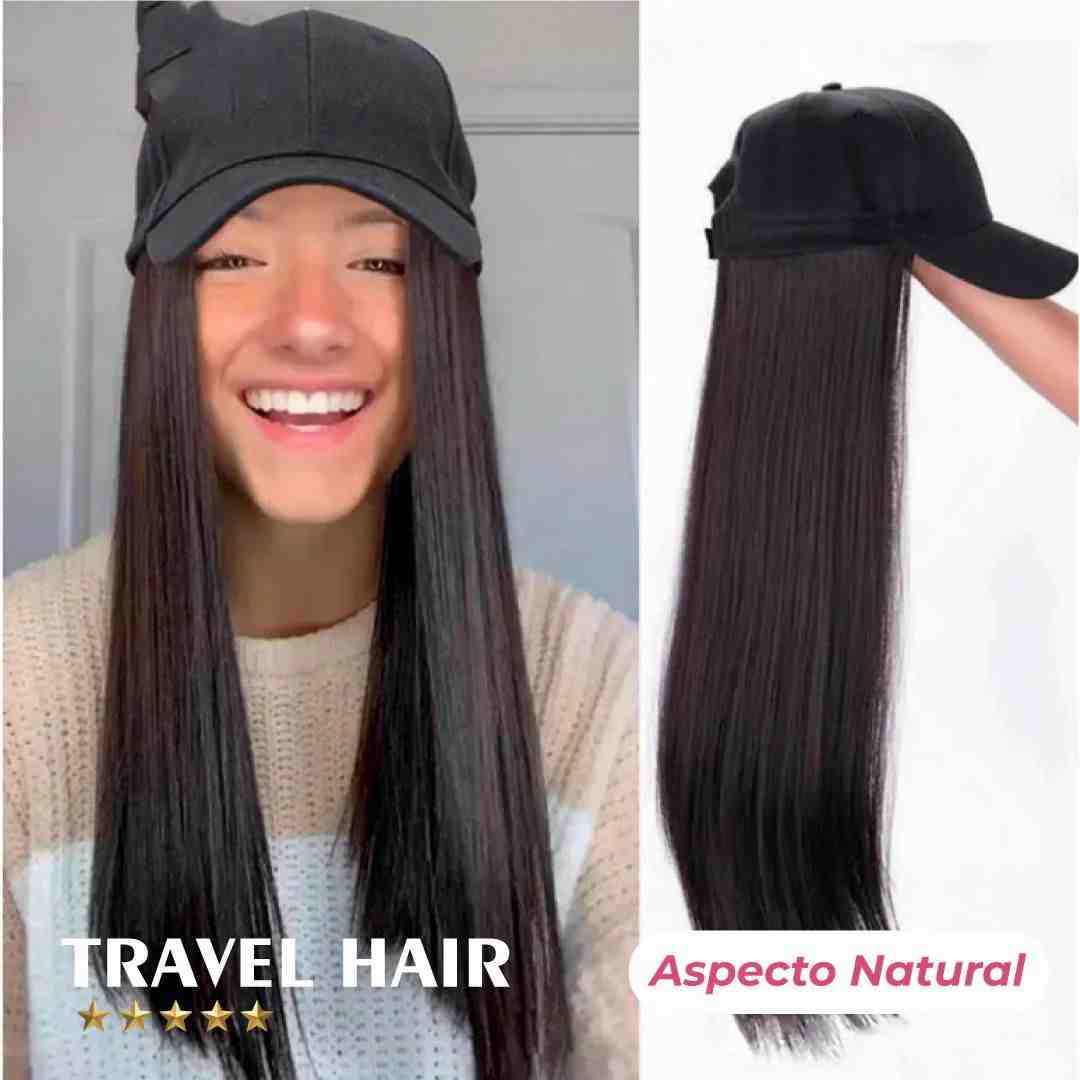🧢 Peluca con Gorra Travel Hair — ¡Tu look perfecto, sin luchar con tu cabello!