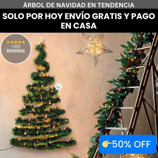 Árbol de Navidad de Pared – Ahorra y recibe luces + estrella + decoración GRATIS ✨