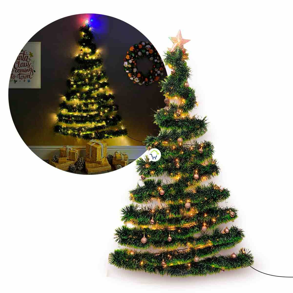 Árbol de Navidad de Pared – Ahorra y recibe luces + estrella + decoración GRATIS ✨