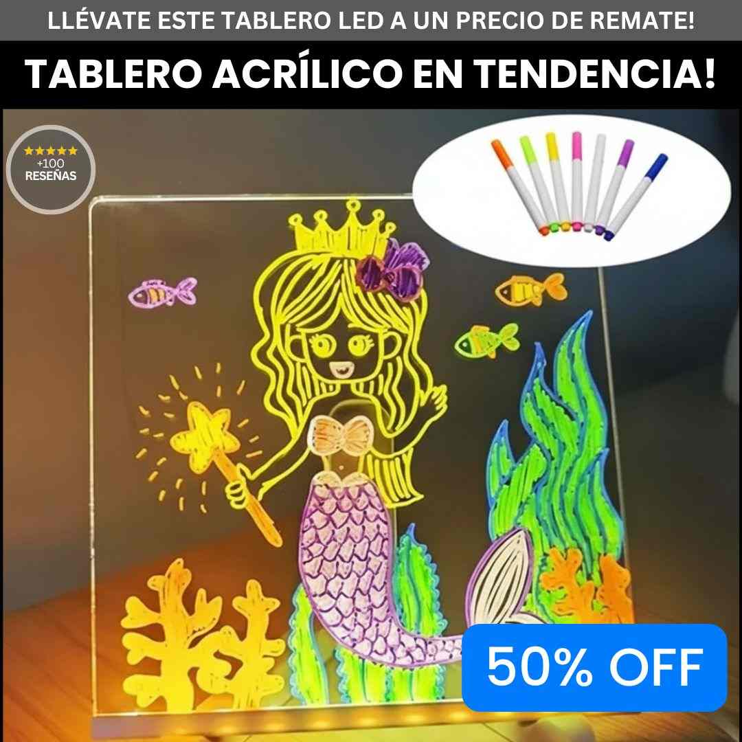 Tablero Acrílico LED: Despierta tu creatividad 📚💡