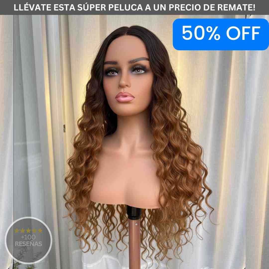 Peluca Rubia Rizada Aura Wigs – Luce un cabello espectacular  💇‍♀️