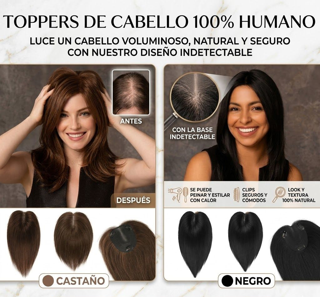 Topper Capilar 100% Humano® – Recupera tu Confianza y Volumen